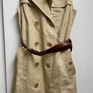 Michael Kors Tan Midi Dress with Gold Buttons